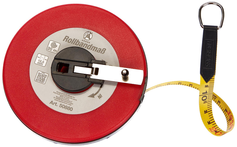 BGS Diy 50880 | Tape measure | 20 m | Width 12.5mm | Fiberglass | Marked on both sides, meter scale