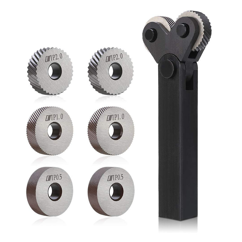 7pcs Steel Knurling Wheel Knurling Tool Knurling Tool Diagonal Wheel Linear Knurl Set 0.5mm 1mm 2mm