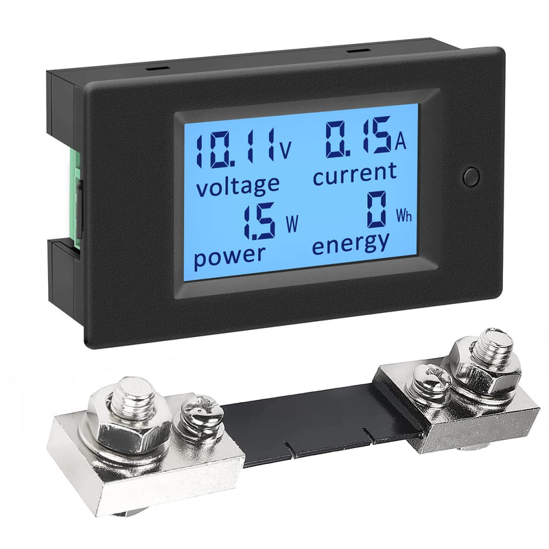 KETOTEK Voltmeter Ammeter Electricity Meter Power Meter DC 6.5~100V with 100A Shunt, Volt Ampere Watt Energy Display DC Current Voltage Meter Meter, Wattmeter Energy Meter for Solar Car 100A Multimeter+100A Shunt