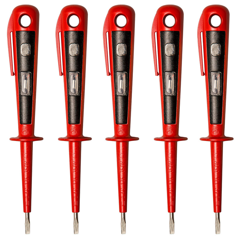 + H tool 45400 5 x 45400 Euro tester/voltage tester/phase tester up to 250V GS tested according to VDE 0680 Made in Germany, red/black, 150 mm round