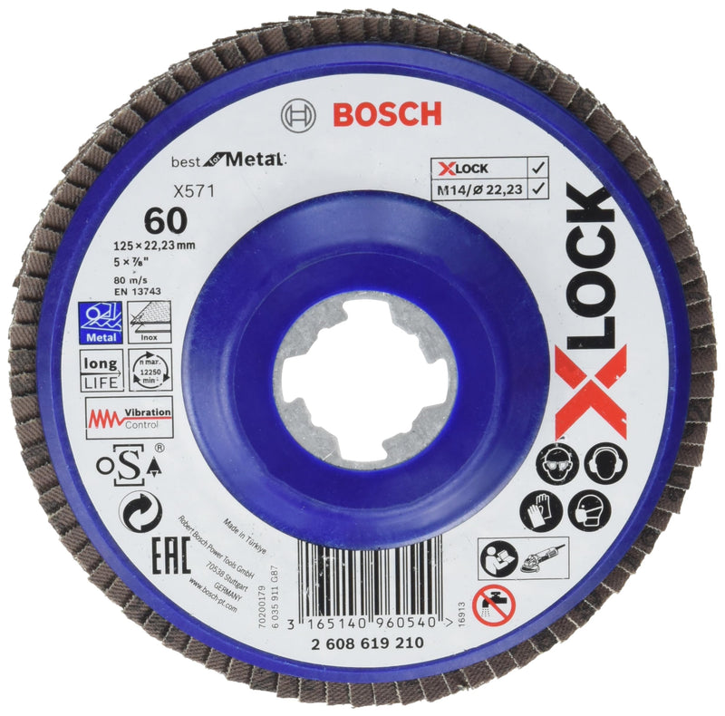 Bosch Accessories straight flap disc Best (for metal, X-LOCK, X571, Ø125 mm, grit K120, bore Ø 22.23mm) 125 mm 120