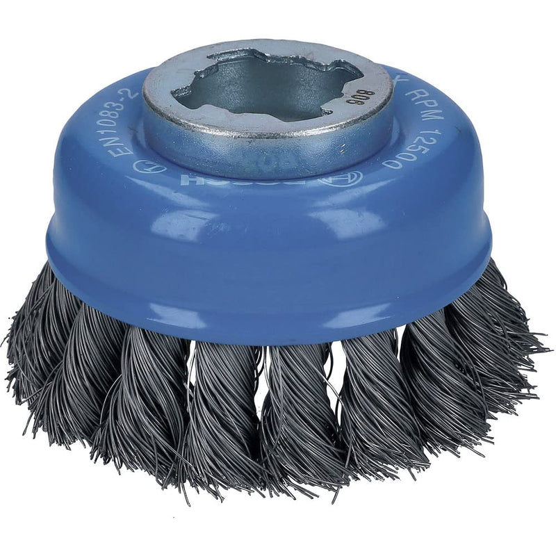 Bosch Accessories 1x Braided Cup Brush Heavy (for metal, X-LOCK, Ø 75 mm, wire thickness 0.35 mm, for Ø125 mm, angle grinder accessories) 0.35 mm