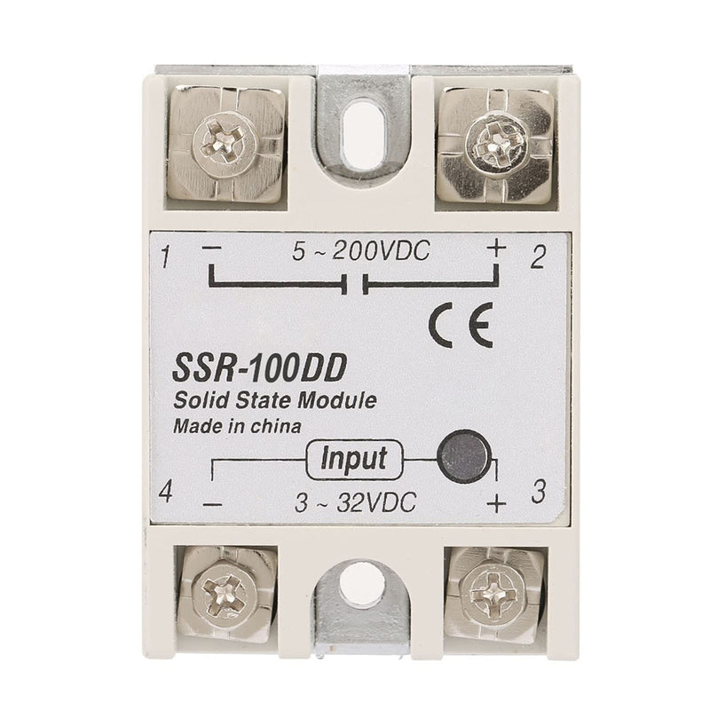 Keenso SSR-100DD 3-32VDC to 24-380VAC 100A Output Current DC Control Solid State Relay SSR Module for Industrial Automation Processes