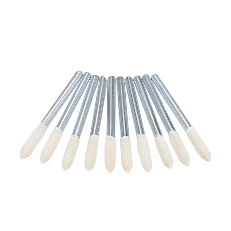 sourcing map 10pcs 3mm Wool Felt Mounted Points Conical Polishing Discs with Multiple Sizes