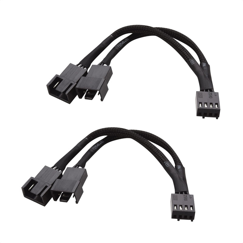 Cable Matters 2-Pack 2-Way 4-Pin PWM Fan Splitter Cable - 10cm, Personal Computer 2x Fan Splitter