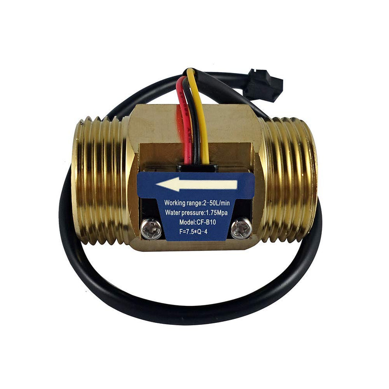 SENSTREE G1" Male Thread Brass Water Flow Sensor Hall Effect Sensor Flow Meter Flow Meter Counter 2-50L/min