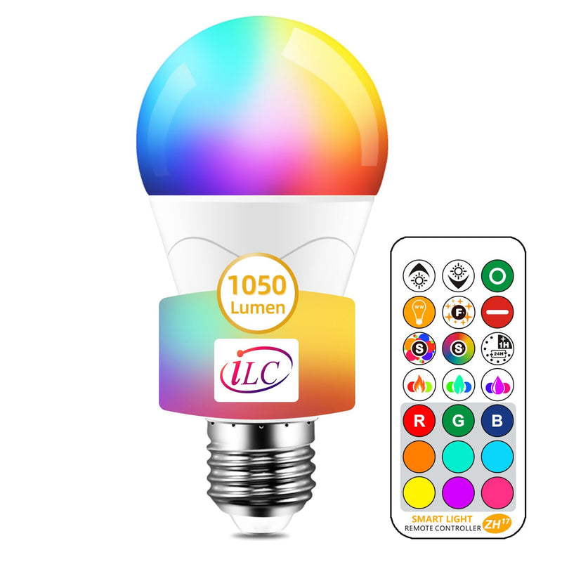 iLC LED Light Bulb Replaces 85W, 1000 Lumen, RGB Light Bulb With Remote Control, Color Change, Warm White (2700 Kelvin), Edison E27 1 piece (pack of 1)