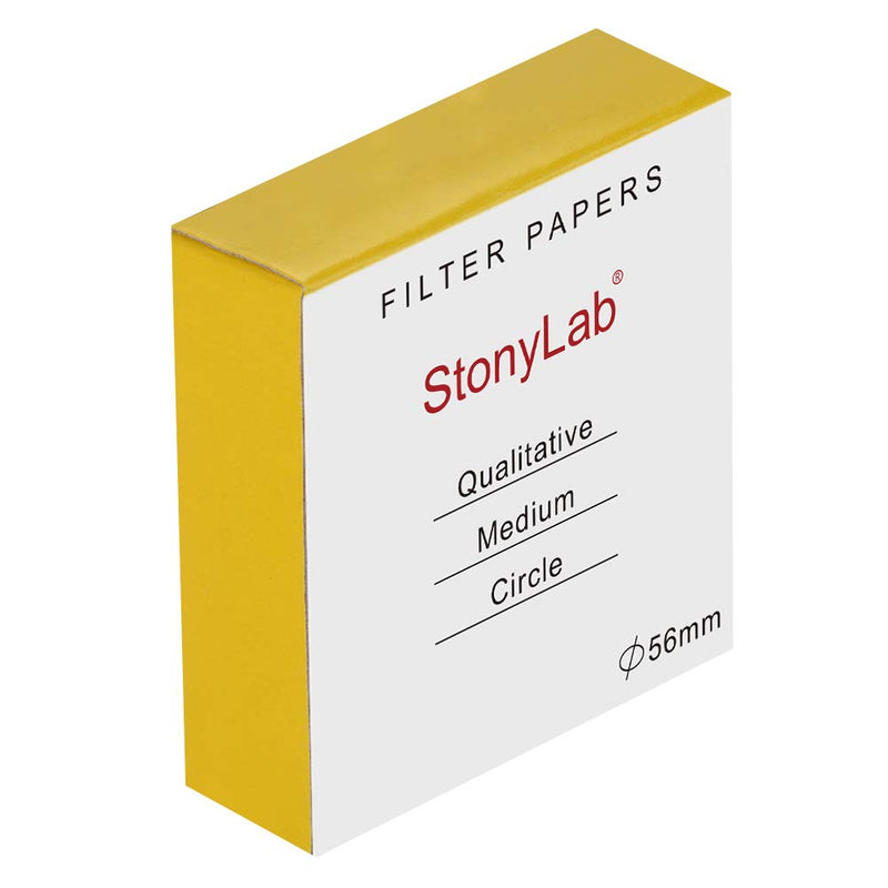 stonylab Quality filter paper round, cellulose filter paper with 56 mm diameter and a filtration speed of 20 microns, pack of 100 pieces 56 mm diameter white