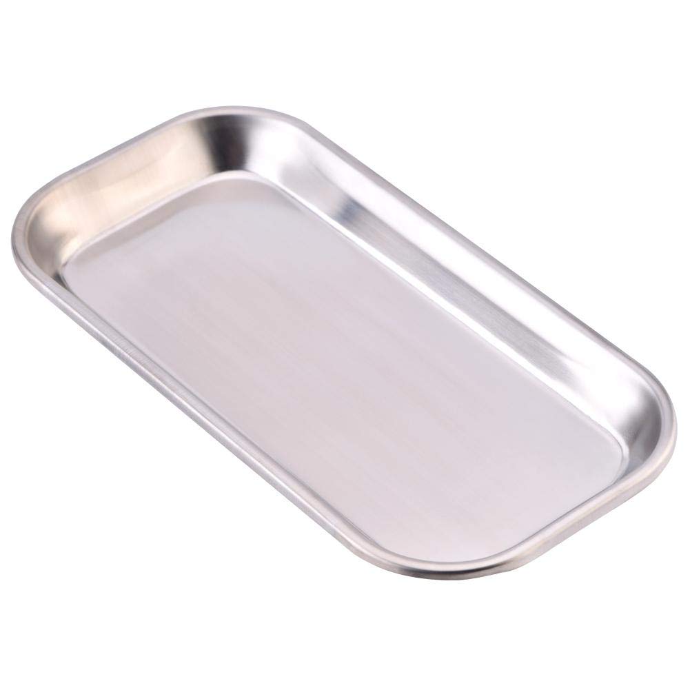 Stainless steel instrument tray, 1 piece 22.5cm x 11.5cm x 2cm instrument tray 201 stainless steel medical instrument tray dental tool laboratory trays instrument tray.