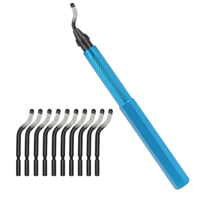 VASTOOLS hand deburring tool set/deburring tool with 10 pieces of high-speed steel replacement blades/for steel, copper, aluminum and plastic 11 BS1010 blades
