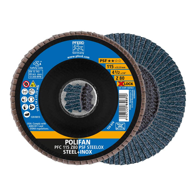 PFERD serrated lock washer POLIFAN, 10 pieces, 115mm, Z80,