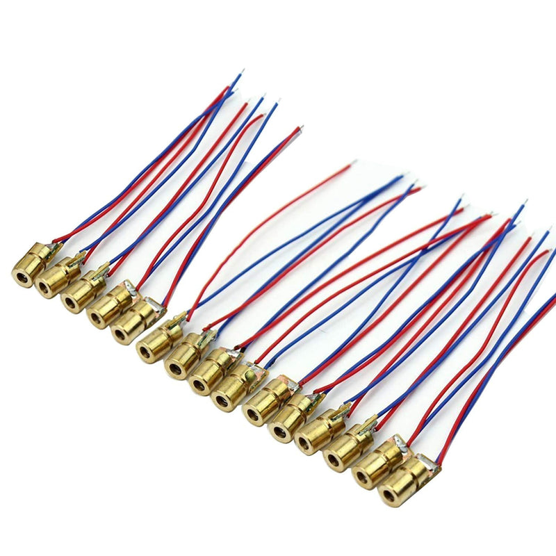 CESFONJER 15 Pcs Mini 3V Laser Diode Laser Module Laser Point Diodes Laser Dot Laser Diode Module Head Diode 650nm 6mm