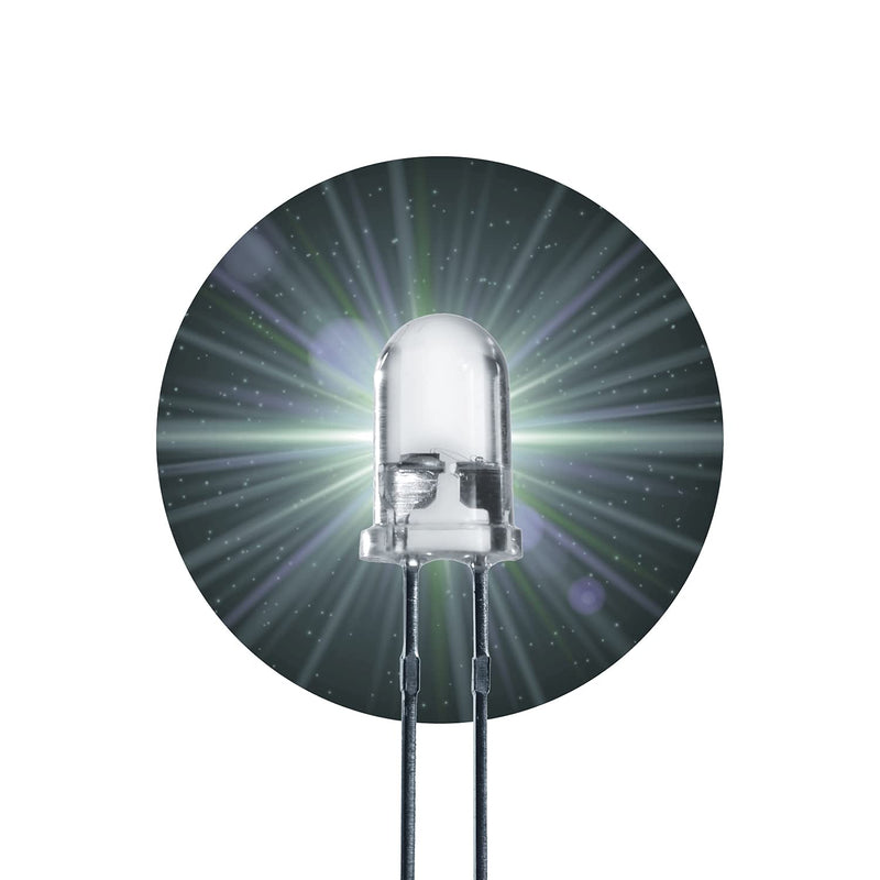 LED 5 mm Color White 25000 mcd 25 Pieces Light Emitting Diode Extra Bright 3 V White Diode 2 Pin LEDs