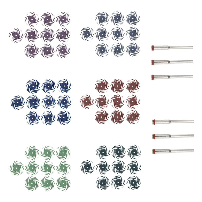 YINETTECH 1" 60pcs Scrub Brushes Sanding Brush Rotary Tool Bristles Disc Kit Compatible with Rotary Tool Jewelry Polish