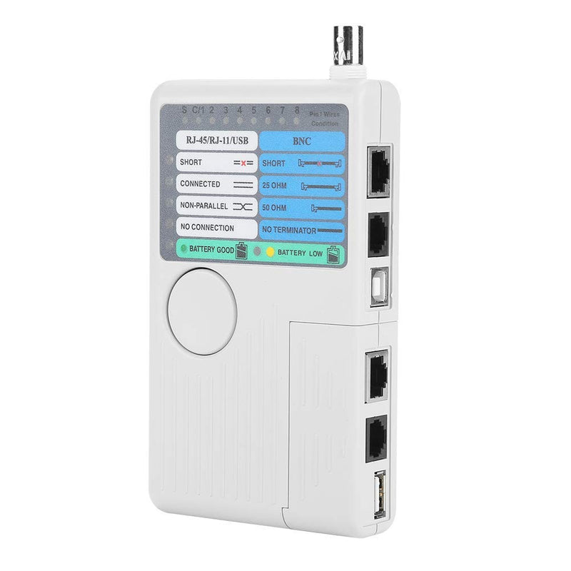 Network Cable Tester LAN Cable Test 4 in 1 Remote Control Tester Portable LAN Network Cable Tester Meter USB BNC Cable Tester for UTP STP RJ11 RJ45 Remote Cable Tester
