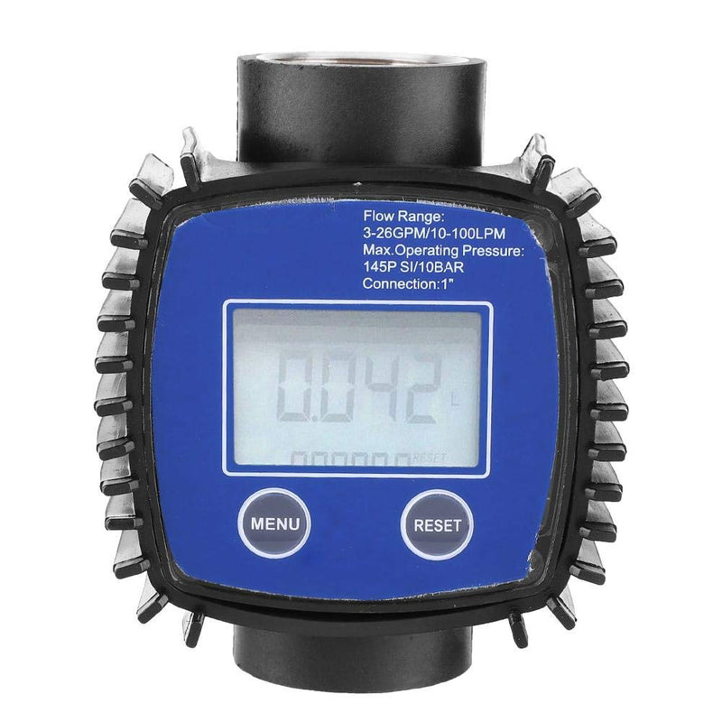 Flow meter, flow meter digital display, high accuracy, water flow meter, 1 inch internal thread, digital turbine flow meter, 5-120 liters/minute, maximum pressure 40 bar