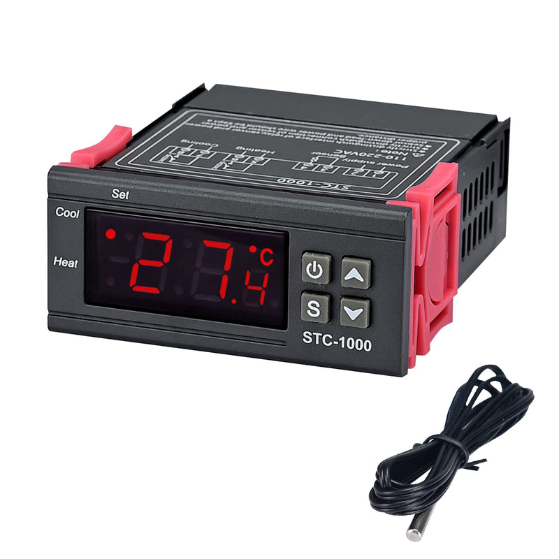 COVVY STC-1000 Digital Temperature Controller Celsius 110-220V Heating Cooling Controller/with 36" NTC Sensor Probe