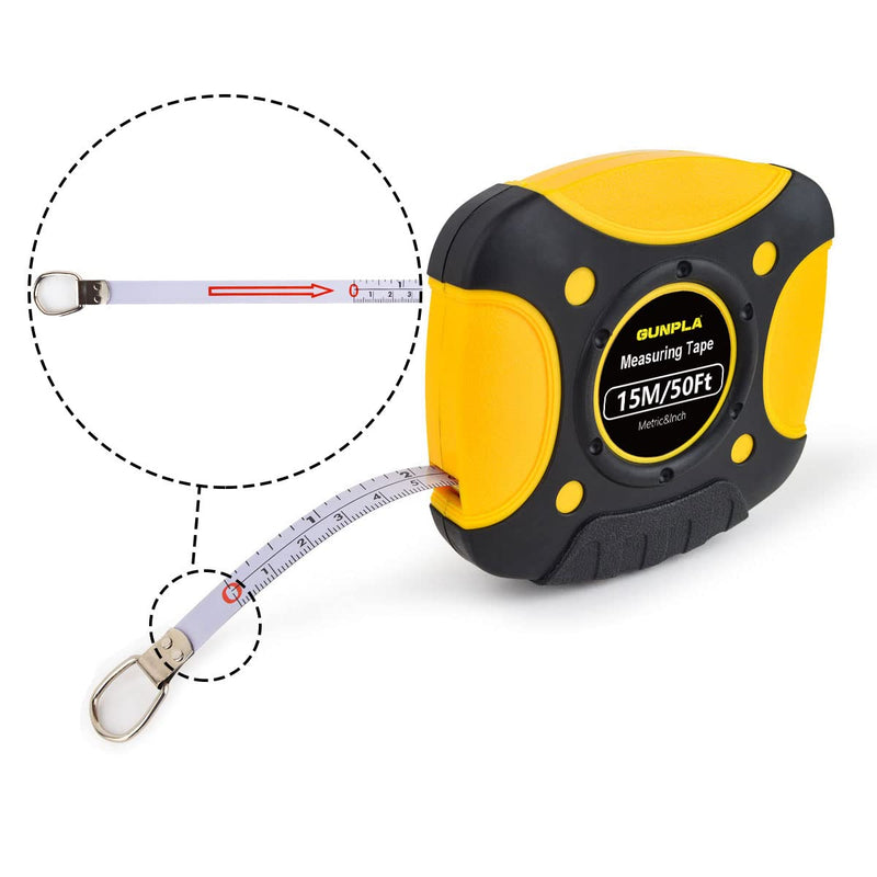 Gunpla Tape Measure Tylon 15M/50Ft, Metric, ABS Plastic Housing, Extra Strong Curved Steel Tape Measure, Tape Measure with Stop Button and Locking Function