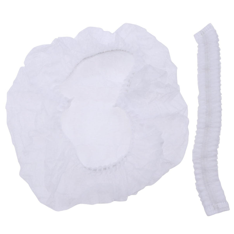 Artibetter 100pcs Non-Woven Fabric Mesh Cap Head Caps Disposable Caps Beret Cap for Cosmetics Laboratory Nurse Food Service Hospital (White)