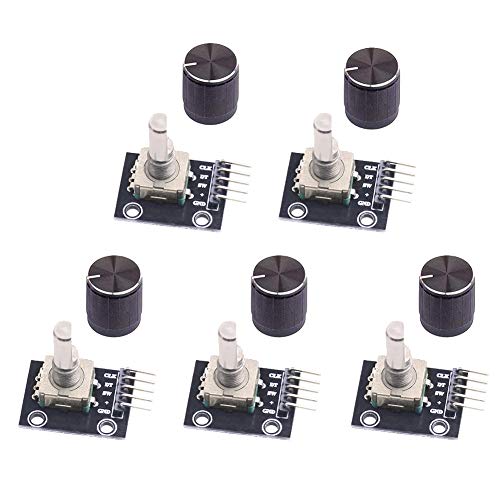 Rotary Encoder Module KY-040 360 Degree Rotary Encoder, Rotary Angle Encoder, with Push Button (Pack of 5)