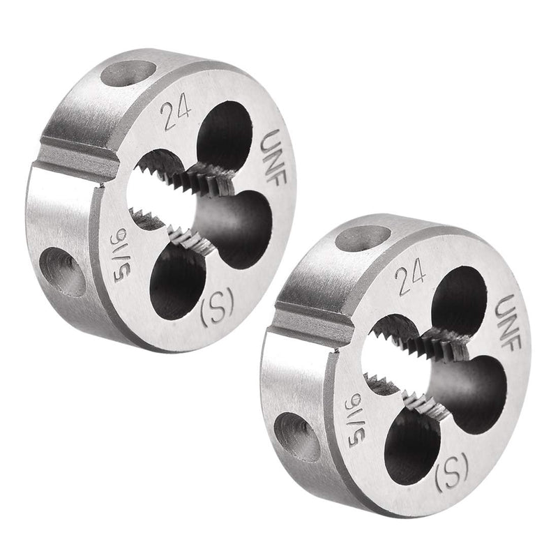 sourcing map 2pcs Round Die Machine Right Thread Die Alloy Tool Steel 5/16"-24 UNF