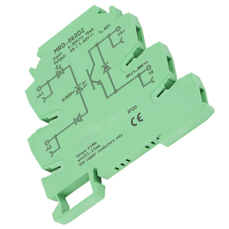 Solid State Relay Module, MRD-060D2, Ultra Thin 6.2mm Input 4-32VDC for DC Pneumatic Solenoid Valves, DC Solid State Relay Output