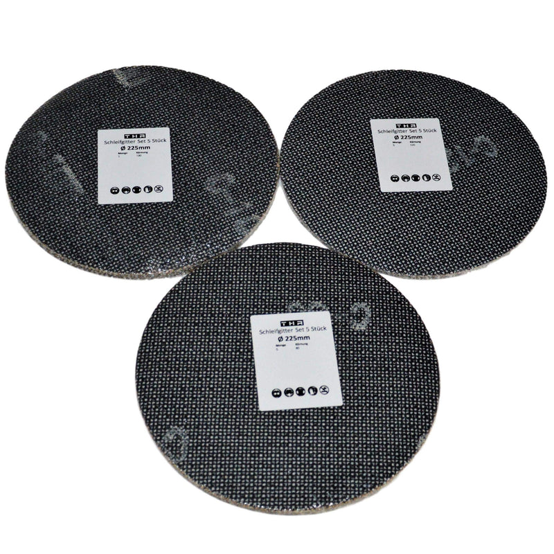 Sanding grid Ø 225mm Velcro 15 pieces 80 100 120 sanding discs for ceiling sander drywall sander