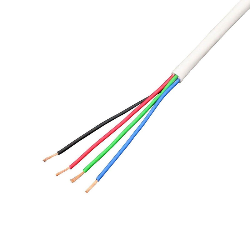 Lumonic 4x 0.34mm² LED control cable white 5m I sheathed 4-wire cable flexible I shielded control cable, LiYY extension, power cable 5m / 5 mètres RGB (4-wire)