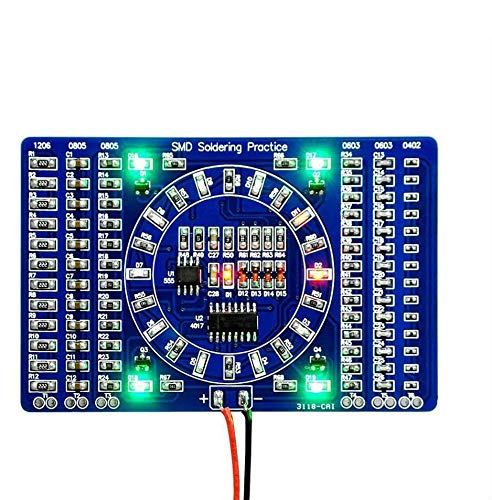 COVVY Rotating LED SMD NE555 Soldering Practice Board DIY Kit Fanny Skill Training DIY Kit Electronic Circuit Board Module Suit