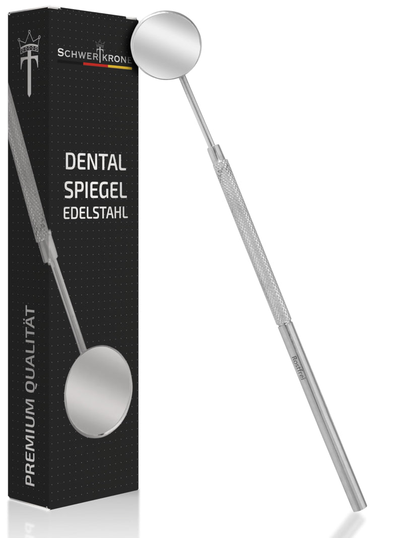 Schwertkrone Dental Mirror [High-Quality Stainless Steel] - Dentist Mirror Mouth Mirror - Dentist Mirror Dental Mirror - Slightly Magnifying Mirror Dentist - Handy & Disinfectable - (Size 5) 17 cm