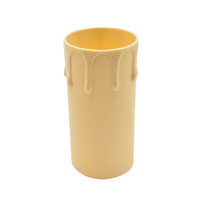 Pack of 3 E27 candle sleeves, ivory antique, 85 mm with drops ø 40 mm for chandelier socket, chandelier candle sleeve, vintage socket
