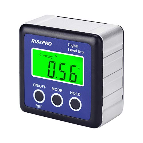 Digital Level Box, Protractor Bevel Box with Data Hold, Magnetic Base and VA LCD Backlight, Calculation for Carpentry, Construction, Masonry, Car Industry blue