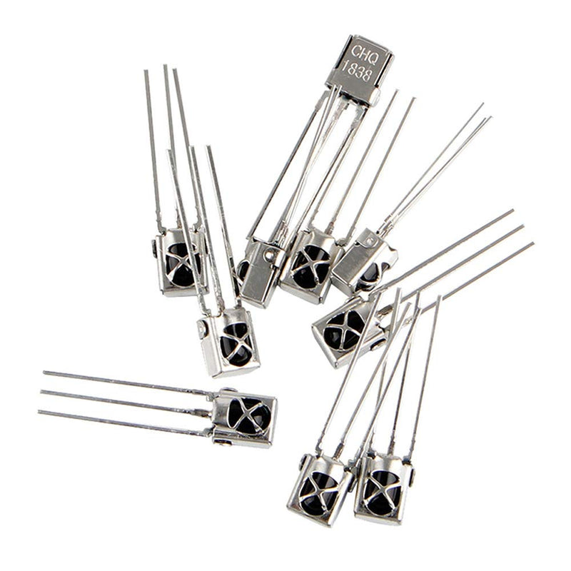 TL1838 VS1838B 1838 38Khz IR Infrared Receiver with Metal Housing Universal Receiver Pack of 10