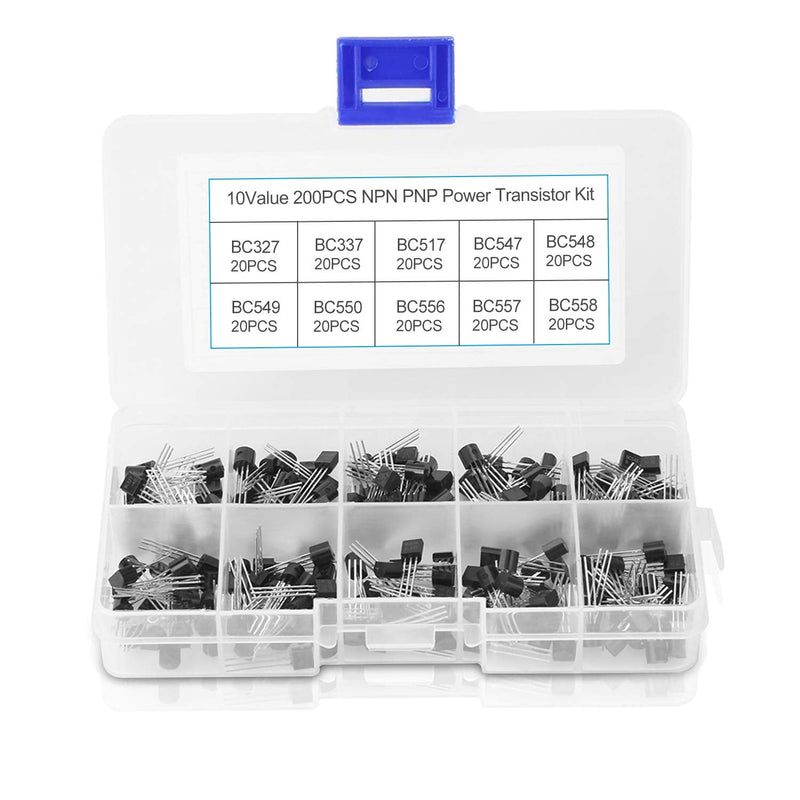 NPN Transistor, 200pcs TO-92 NPN Transistor BC327-BC558 Transistors DIY Kit for Electronic Professionals or Enthusiasts