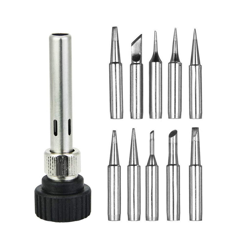 RMENOOR 10 pieces soldering iron soldering tip replacement soldering tip set 900M-T soldering iron tips lead-free soldering iron replacement soldering tips set soldering tips with welding sleeve copper soldering tips for soldering station
