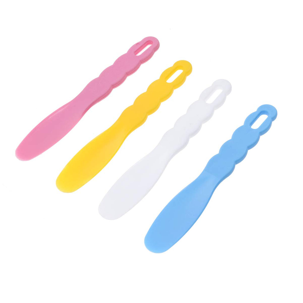 Supvox 4pcs 19.5 cm Dental Mixing Spatula Heat Resistant Spatula Cosmetic Spatula Plastic Spatula Dental Tool for Dental Medicine Cosmetic Cream (Blue Yellow Pink White)