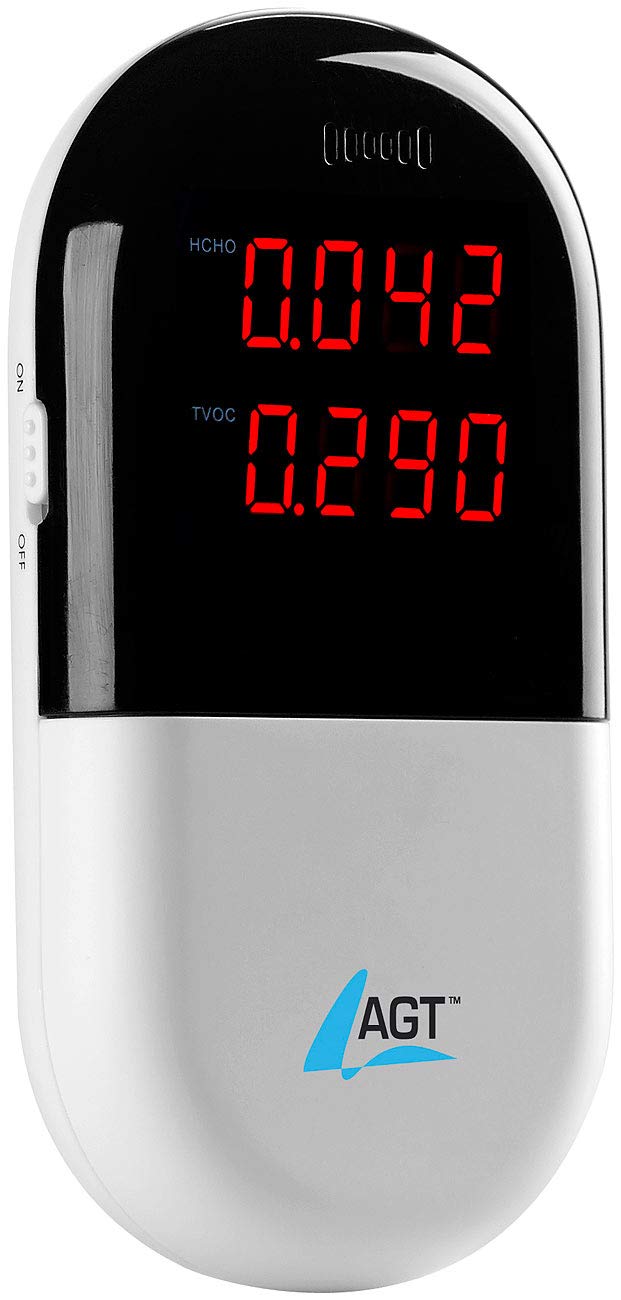 AGT pollutant measuring device: indoor air measuring device for HCHO & volatile organic compounds (TVOC) (pollutant measuring device, indoor air, formaldehyde measuring device, measuring pollutants)