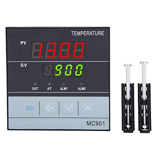 MC901 Digital PID Temperature Controller PT100 Sensor K Type Universal Input Relay/SSR Output 85V-265V 0~1300℃ MC901