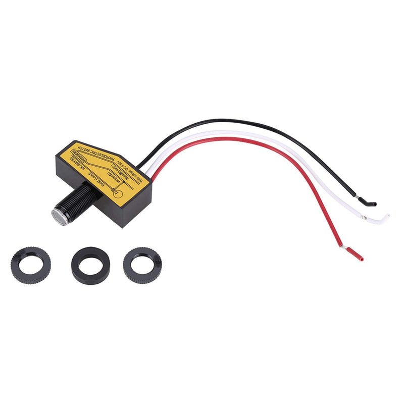 12V 24V 36V 48V Photocell Switch, Mini Photocell Switch Auto ON Off Light Sensor Control Switch 8V to 50VDC