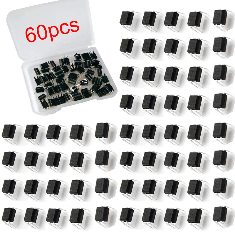 RUNCCI-YUN 60pcs Optocoupler PC817 2.54mm Pitch 4 Pins DIY DIP-4