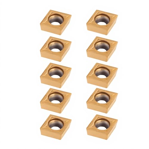 ASHATA CNC Carbide Inserts, 10pcs CNC Carbide Tips CNC Rotary Plates Knife Cutter Rotary Tool With Box (CCMT09t304 CCMT32.5)