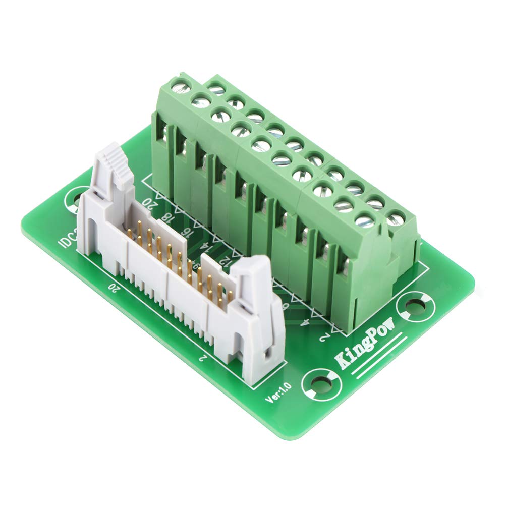 IDC20P 20-pin pin header terminal block breakout board PLC interface with bracket for PLC DIN rail mounting