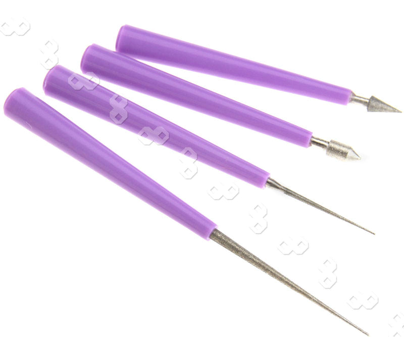 YINETTECH A set of 4 diamond tips pearl reamer beading hole reamer jewelry tools