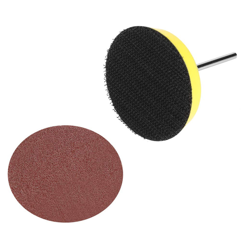 60pcs 2-inch Round Shape Sanding Discs Set 100 240 600 800 1000 2000# Grit Sand Papers with 1 Piece Disc Pad Holder