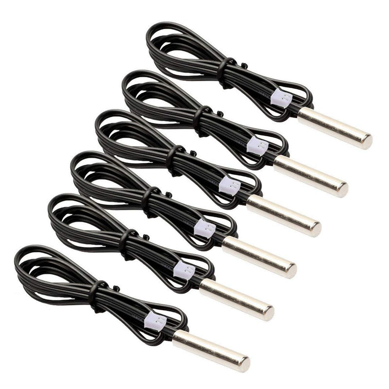 Hailege 6pcs NTC Temperature Sensor 5K + 10K 1% NTC B3950 Waterproof Probe Thermistor Accuracy Temperature Sensor Precision Temperature Probe 1M