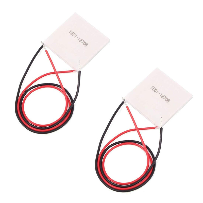Hailege 2pcs TEC1-12706 Semiconductor Refrigeration Tablets TEC1-12706 12V 6A Heatsink Thermoelectric Cooler Cooling Peltier Plate Module 40x40MM