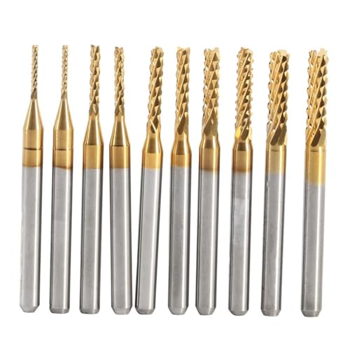 KSTE 1 mm Milling Cutter, 2 Pieces x 5 Sizes End Mill, Cutter Cutting Tips, Milling Bits Tool Diameter 1 mm, 1.5 mm, 2 mm, 2.5 mm, 3 mm Parts Kit