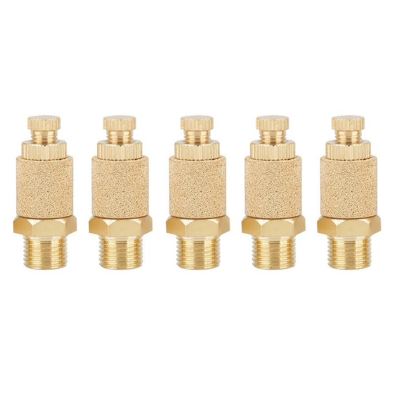 5pcs/set 1/8 BSP Brass Pneumatic Muffler Air Flow Speed Control Gas Silencer