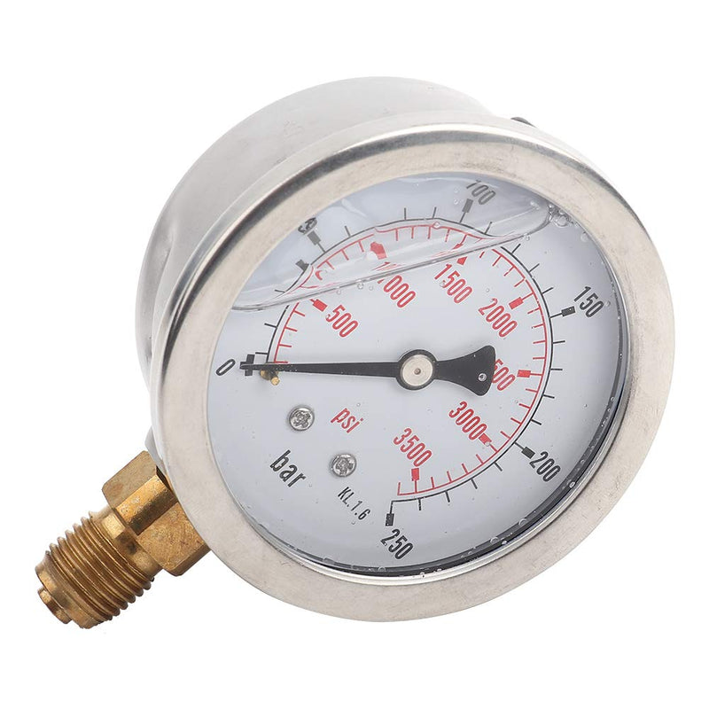 Stainless Steel Pressure Gauge 0-250Bar 0-3750PSI G1/4 63mm Dial Hydraulic Water Pressure Gauge Meter Measuring Tool