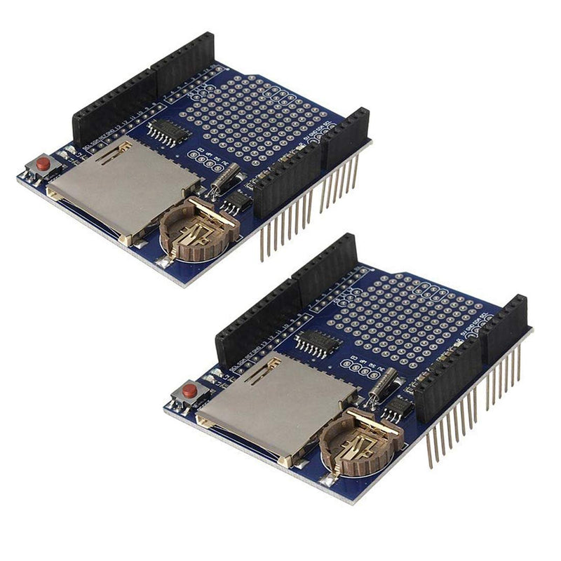 Hailege 2pcs Data Logger Module Logging Shield Data Recorder Shield UNO with SD Card Slot